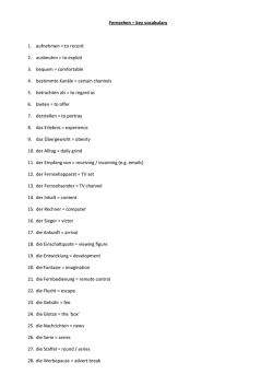 Fernsehen &ndash; key vocabulary 1. aufnehmen = to
