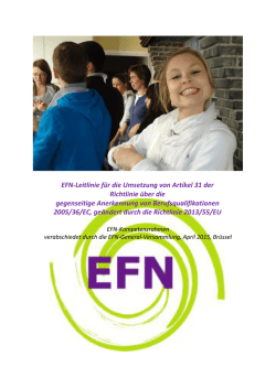 EFN-Leitlinie f&uuml;r die Umsetzung von Artikel 31 der Richtlinie