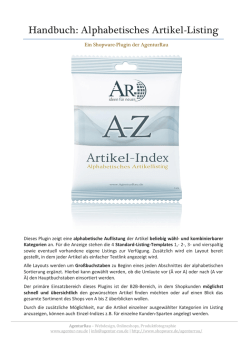 Handbuch: Alphabetisches Artikel-Listing
