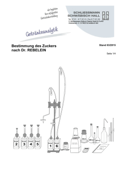 Bestimmung des Zuckers nach Dr. REBELEIN