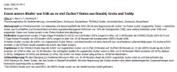 Essen unsere Kinder n`en früh an zu viel Zucker? Daten aus Donald