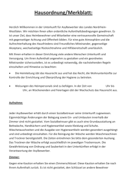 Muster Hausordnung (verschiedene Sprachen)