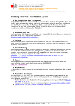 Gr&uuml;ndung einer VoG -Verschiedene Aspekte_2015-07-14