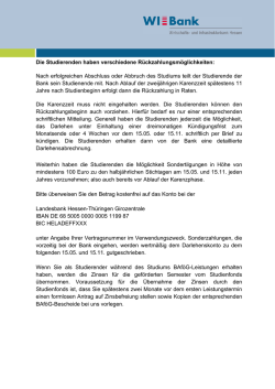Die Studierenden haben verschiedene R&uuml;ckzahlungsm&ouml;glichkeiten