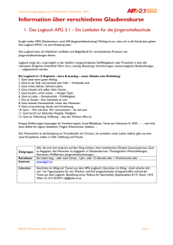 Information über verschiedene Glaubenskurse