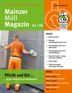 Mainzer Müll Magazin 01 / 16 INHALT