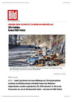 Berlin: SPD-Politiker fordert eine Müll-Polizei - Berlin
