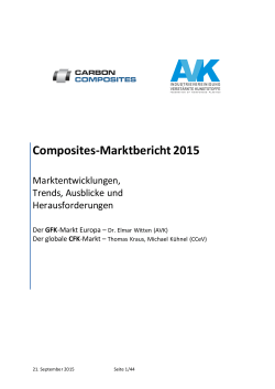 Der Composites-Markt Europa: Marktentwicklungen