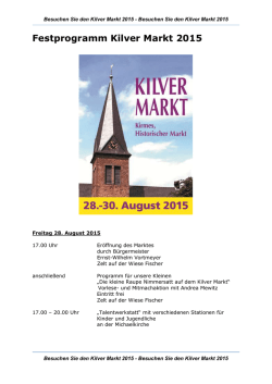 Festprogramm Kilver Markt 2015