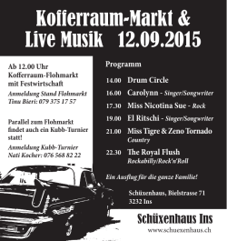 Kofferraum-Markt & Live Musik 12.09.2015