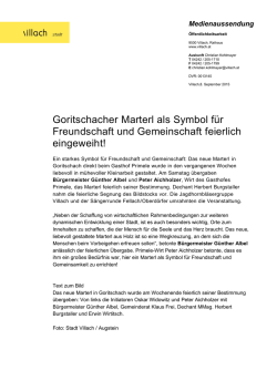 Goritschacher Marterl als Symbol f&uuml;r Freundschaft und