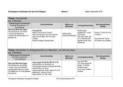 Thema: Freundschaft (ca. 3 Wochen) Thema: Geschichten im