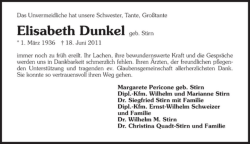Elisabeth Dunkel geheim