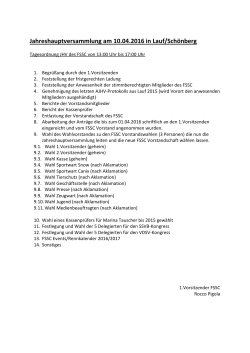Jahreshauptversammlung am
