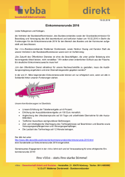 Ihre vbba - stets Ihre starke Stimme!
