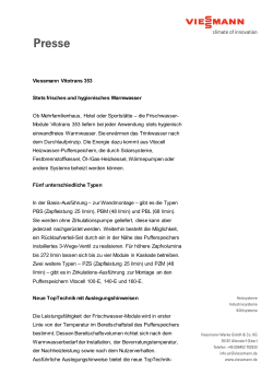 Viessmann Vitotrans 353 Stets frisches und hygienisches