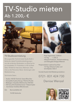 TV-Studio mieten - HINTE Marketing & Media