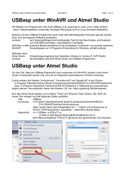 USBasp unter WinAVR und Atmel Studio USBasp unter