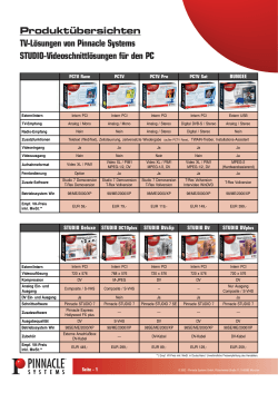 Produktübersichten TV-Lösungen von Pinnacle Systems STUDIO