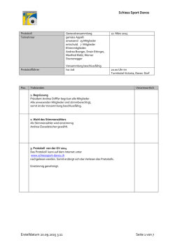 Protokoll Generalversammlung 2015