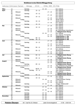 Jahres-Schiess-Daten H&ouml;ngg 2016 300m UND 25/50m
