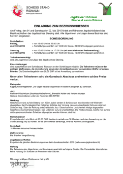 SCHIESS STAND RIDNAUN Jagdrevier Ridnaun EINLADUNG ZUM