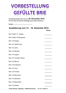 Auslieferung vom 14. - 18. Dezember 2015 - 30 Jahre Chaes