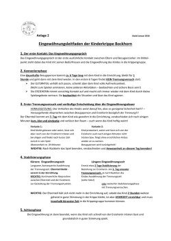 Eingew&ouml;hnungsleitfaden der Kinderkrippe Bockhorn
