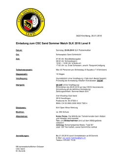 Einladung zum CSC Sand Sommer Match SLK 2016 Level II