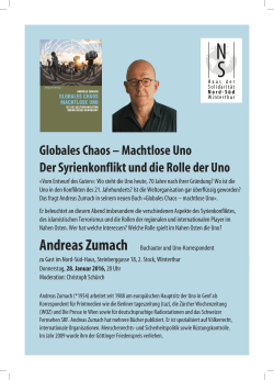 Globales Chaos &ndash; Machtlose Uno Der Syrienkonflikt und die Rolle
