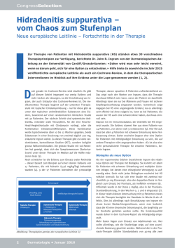 Hidradenitis suppurativa &ndash; vom Chaos zum Stufenplan