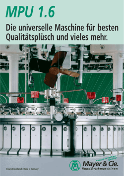 Die universelle Maschine f&uuml;r besten Qualit&auml;tspl&uuml;sch und vieles mehr.