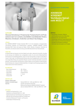JOHNSON SCREENS&reg; Vertikales Spiralsieb MIDV Flyer