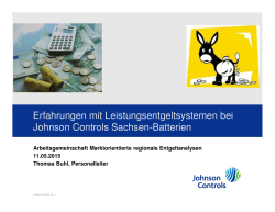 Erfahrungen mit Leistungsentgeltsystemen bei Johnson Controls