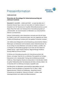 Diversity als Grundlage für Unternehmenserfolg bei Johnson Controls
