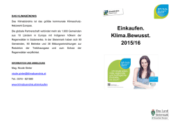 Einkaufen. Klima.Bewusst. 2015/16