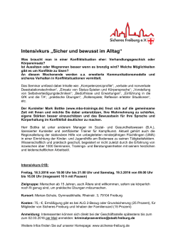 Intensivkurs &bdquo;Sicher und bewusst im Alltag&ldquo;