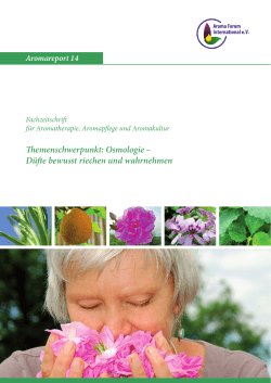Themenschwerpunkt: Osmologie – Düfte bewusst riechen und