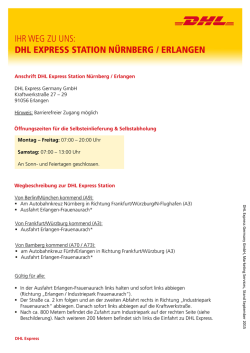 ihr weg zu uns: dhl express station n&uuml;rnberg / erlangen