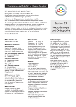 Station B3 Neurochirurgie und Orthop&auml;die