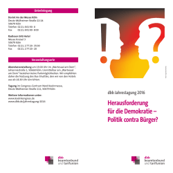 Herausforderung für die Demokratie – Politik contra Bürger?