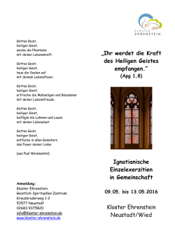 Ihr werdet die Kraft des Heiligen Geistes empfangen.
