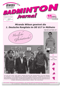 Miranda Wilson gewinnt die 1. Deutsche Rangliste im DE U17 in