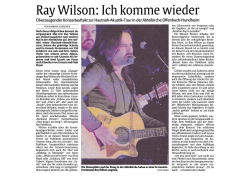 Ray Wilson: Ich komme wieder - in Offenbach