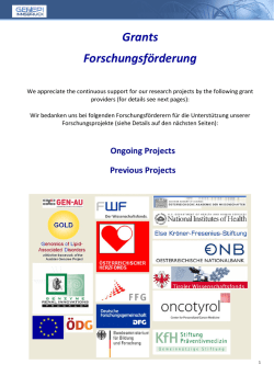 Grants Forschungsf&ouml;rderung