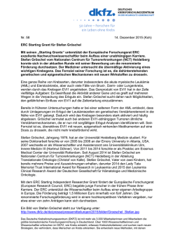 Nr. 58 14. Dezember 2015 (Koh) ERC Starting Grant für Stefan