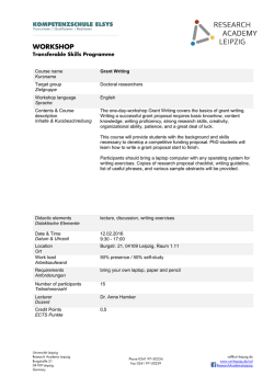 Grant Writing - Universit&auml;t Leipzig