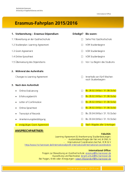 Infoblatt für Erasmus-Studierende 2015/16