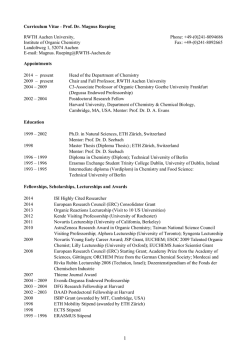 Curriculum Vitae - Prof. Dr. Magnus Rueping RWTH Aachen