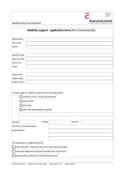 Mobility support - application form (fill in electronically)